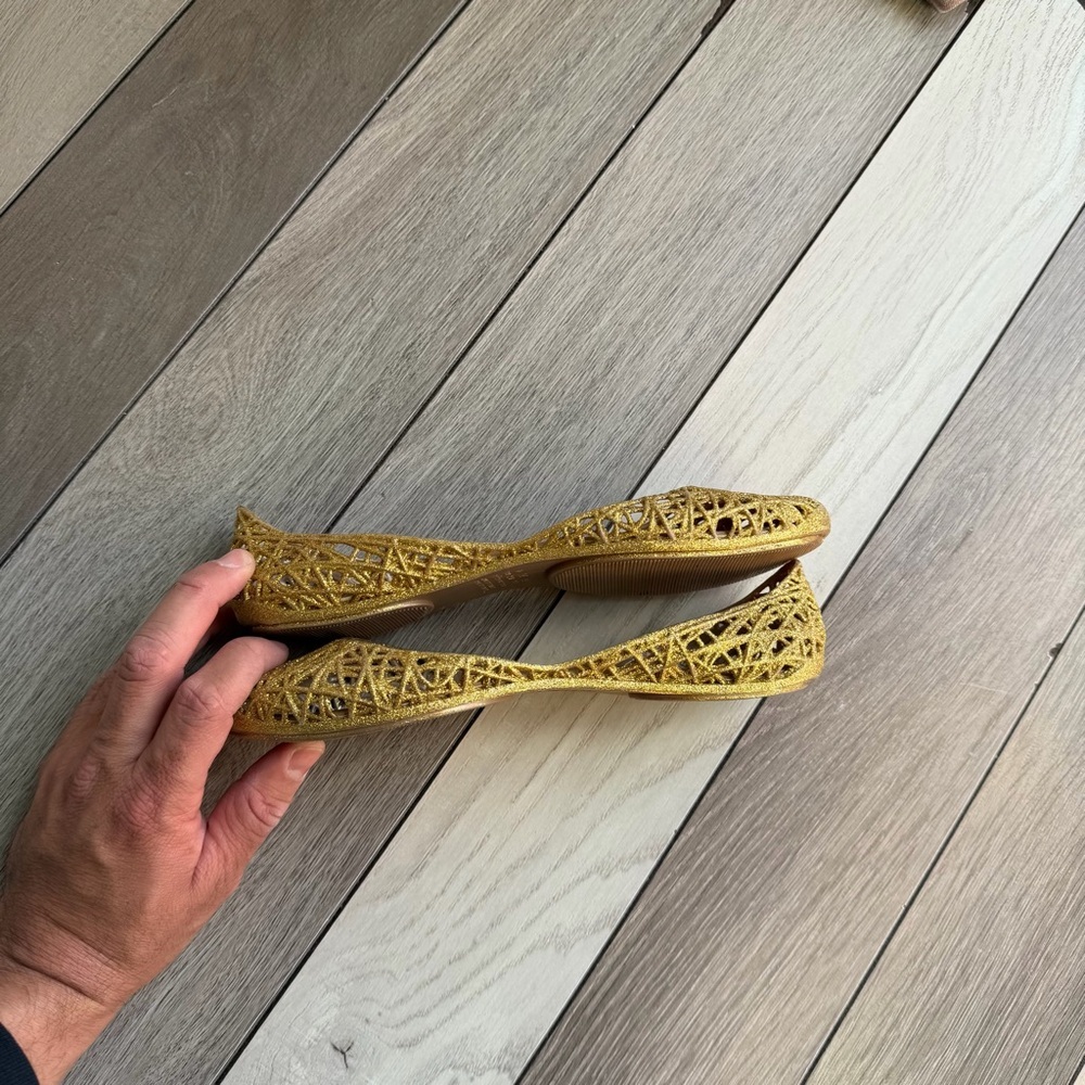 Melissa + Campana Gold ZigZag Flats - Picture 4 of 8